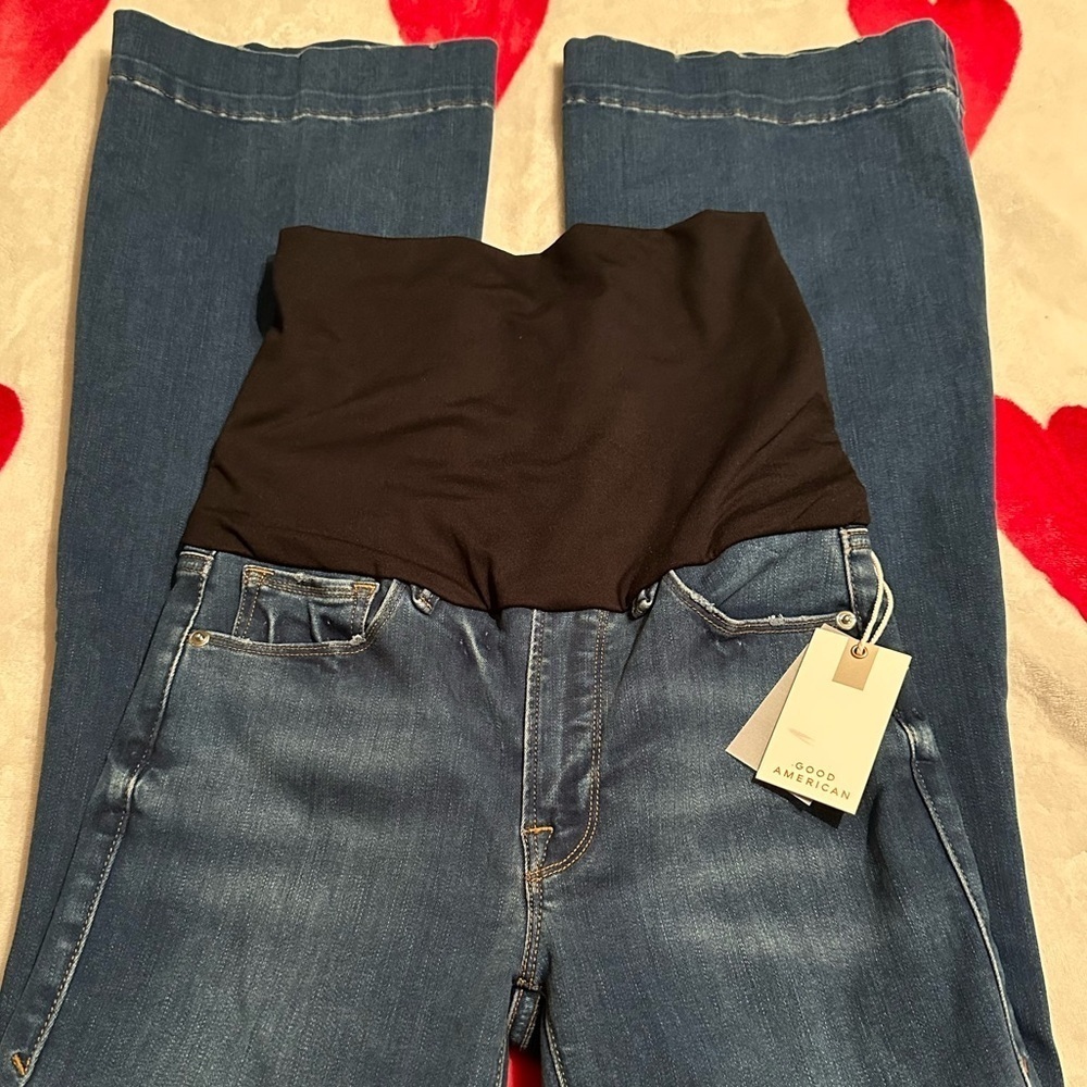 NWT Good American Maternity Good Flare Jeans - Picture 12 of 13
